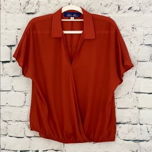 Blue Rain Burnt Orange Blouse